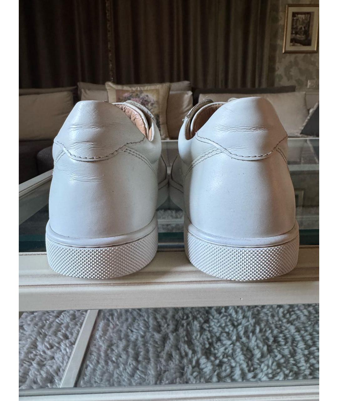 CHRISTIAN LOUBOUTIN Белые кожаные кеды, фото 3