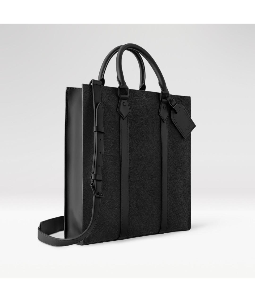 LOUIS VUITTON Черный кожаный портфель, фото 2