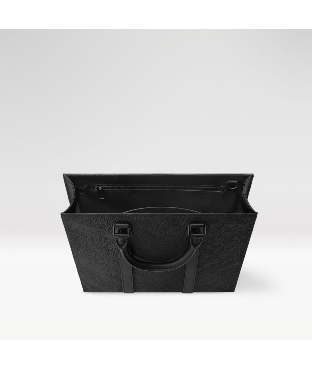 LOUIS VUITTON Черный кожаный портфель, фото 3