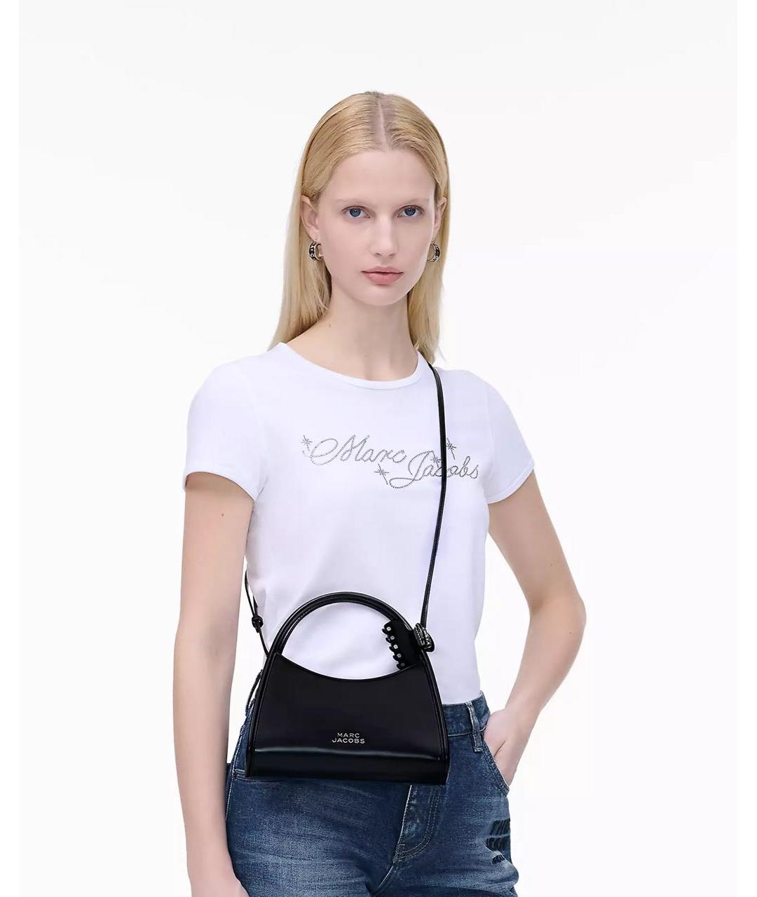 MARC JACOBS Черная кожаная сумка с короткими ручками, фото 6