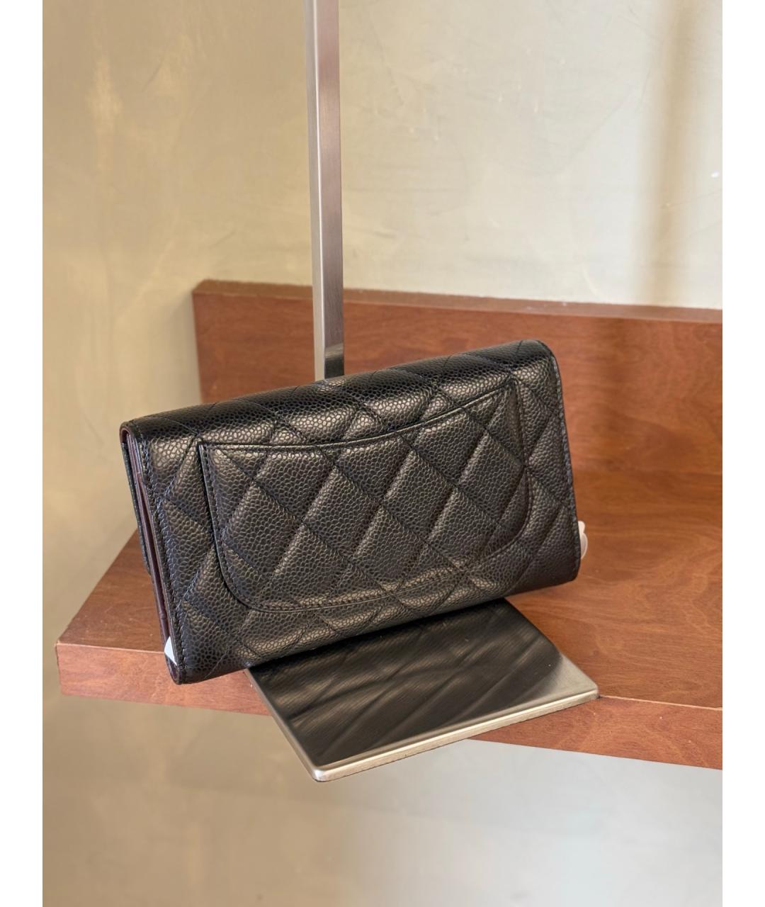CHANEL Черный кожаный кошелек, фото 7