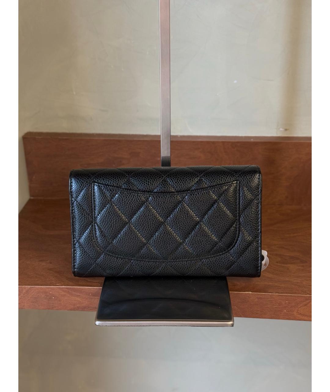 CHANEL Черный кожаный кошелек, фото 5
