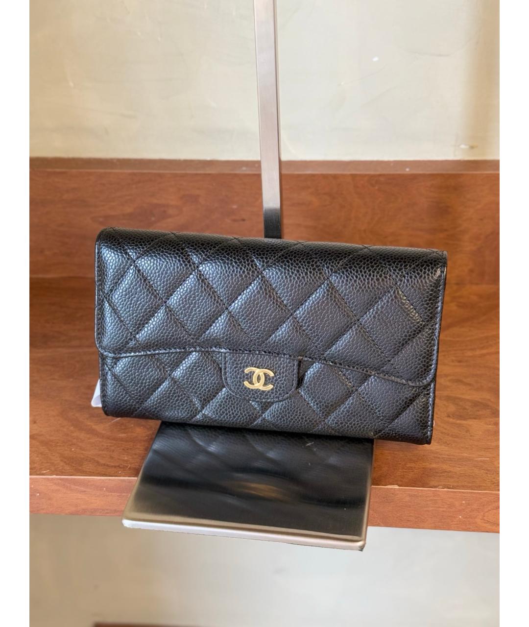 CHANEL Черный кожаный кошелек, фото 2
