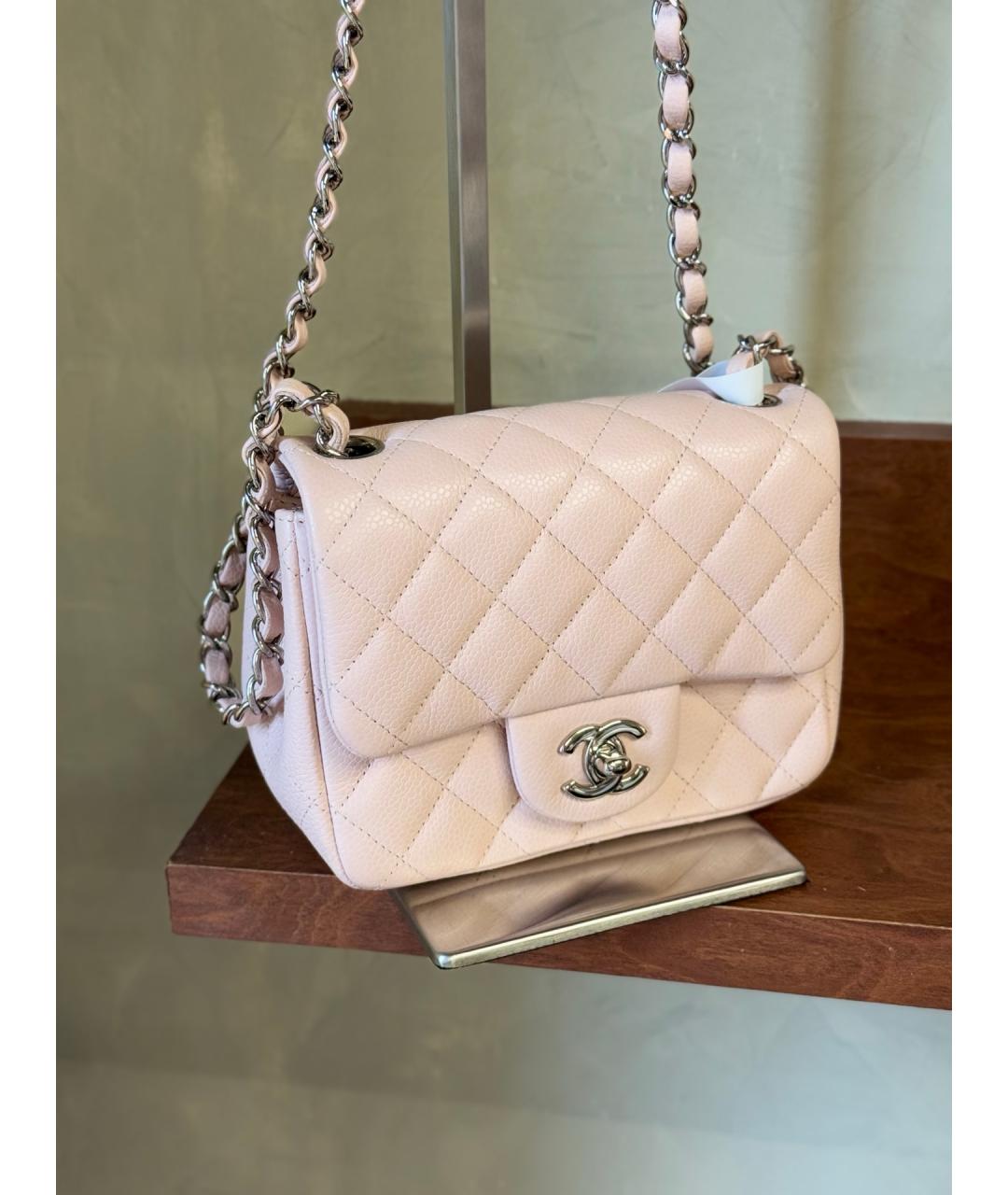 CHANEL Розовая кожаная сумка через плечо, фото 4