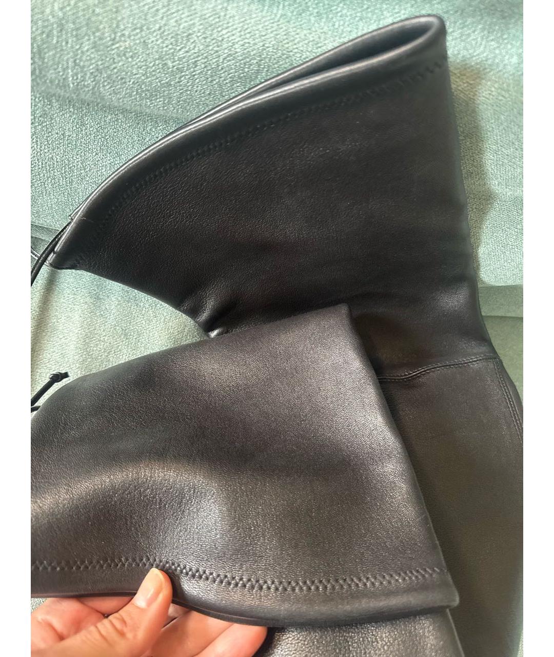 STUART WEITZMAN Черные кожаные ботфорты, фото 5