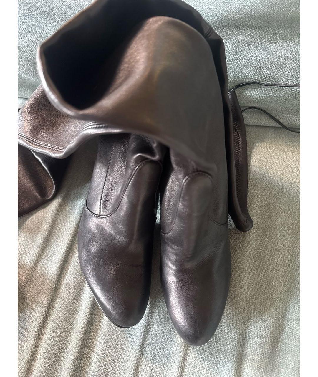 STUART WEITZMAN Черные кожаные ботфорты, фото 2