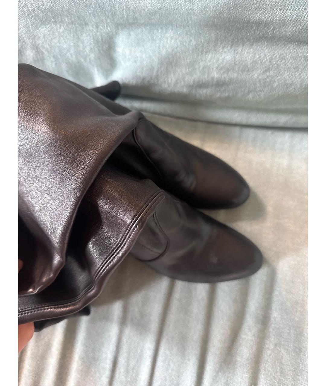 STUART WEITZMAN Черные кожаные ботфорты, фото 3