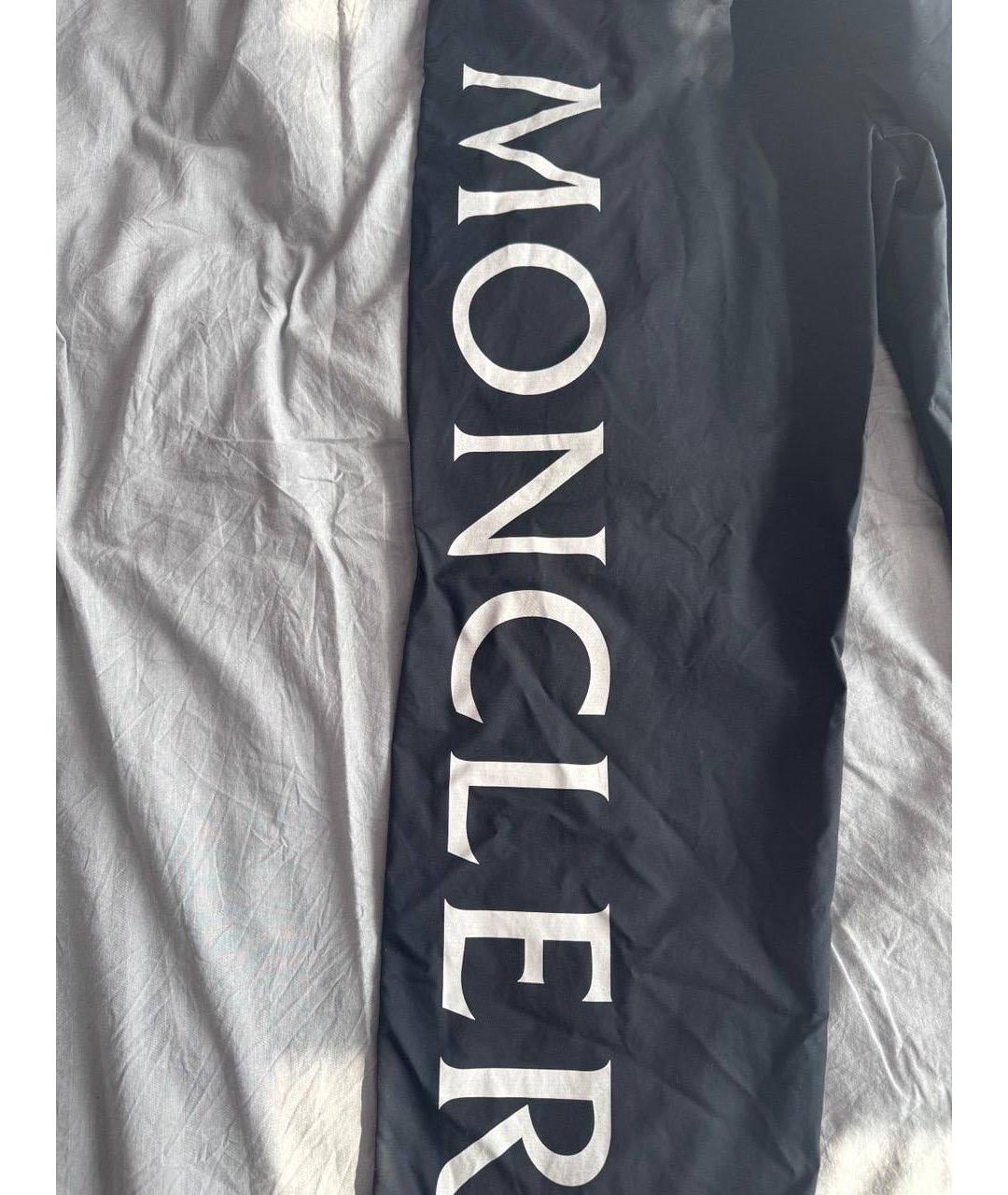 MONCLER Темно-синие полиамидовые повседневные брюки, фото 5