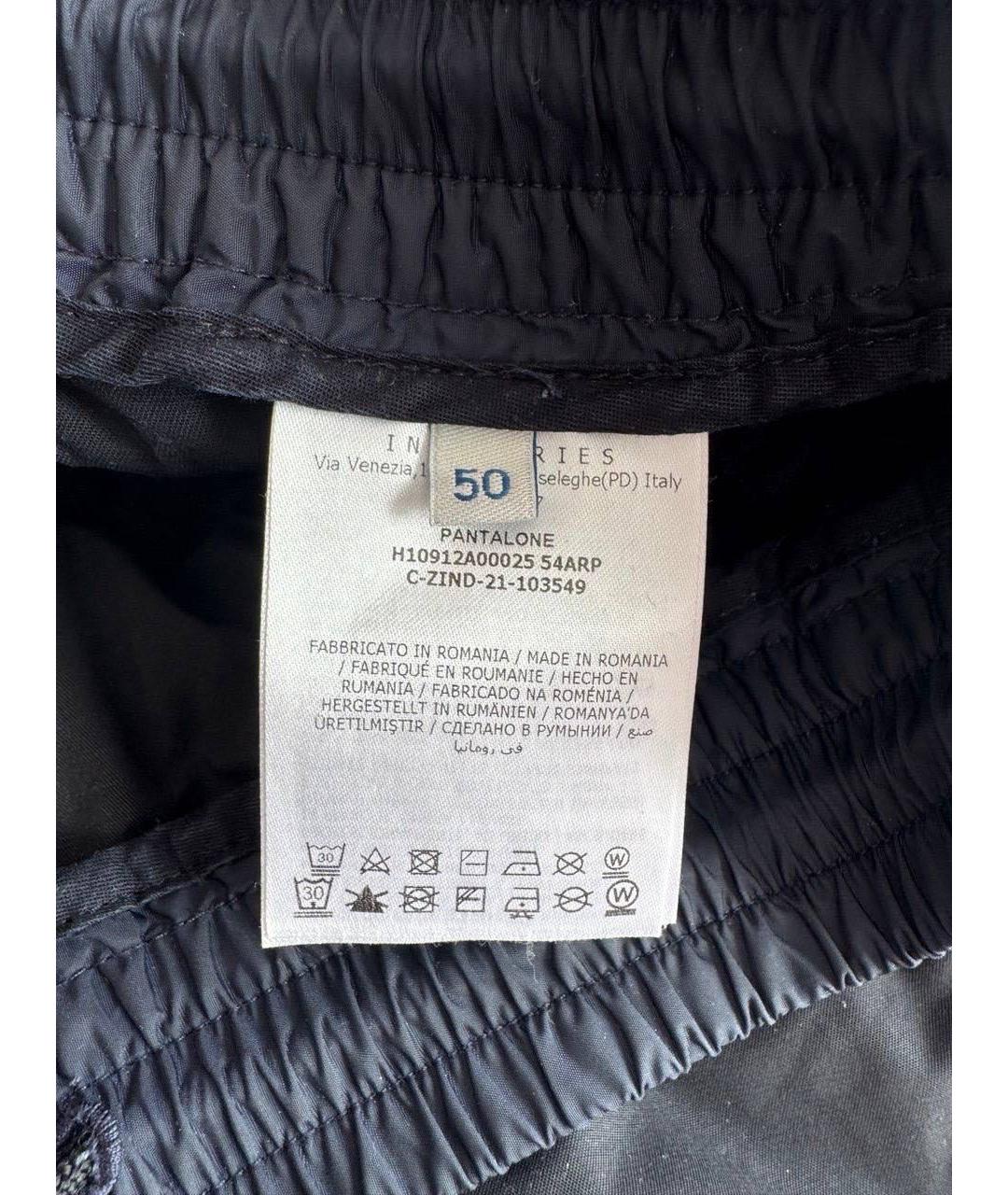 MONCLER Темно-синие полиамидовые повседневные брюки, фото 6
