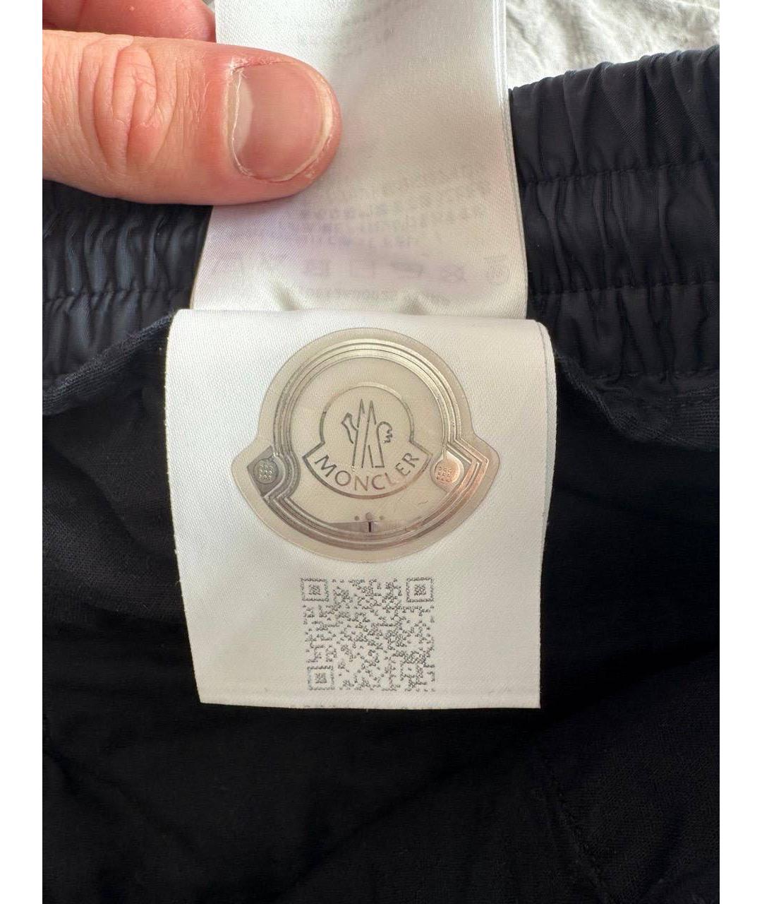 MONCLER Темно-синие полиамидовые повседневные брюки, фото 7