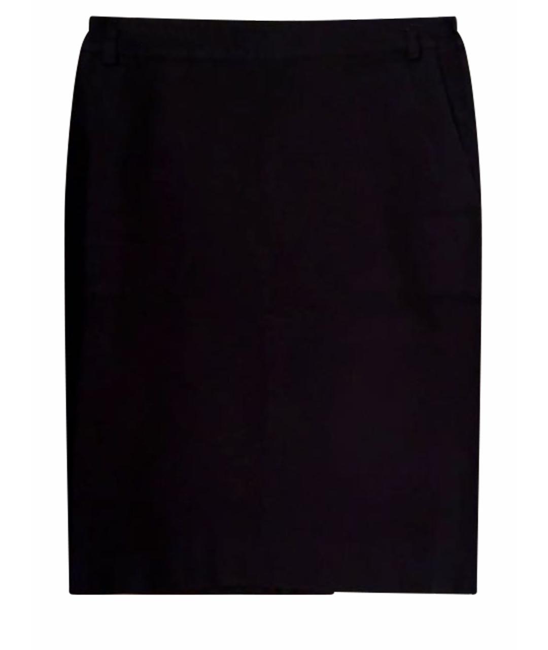SAINT LAURENT Темно-синяя хлопковая юбка мини, фото 1