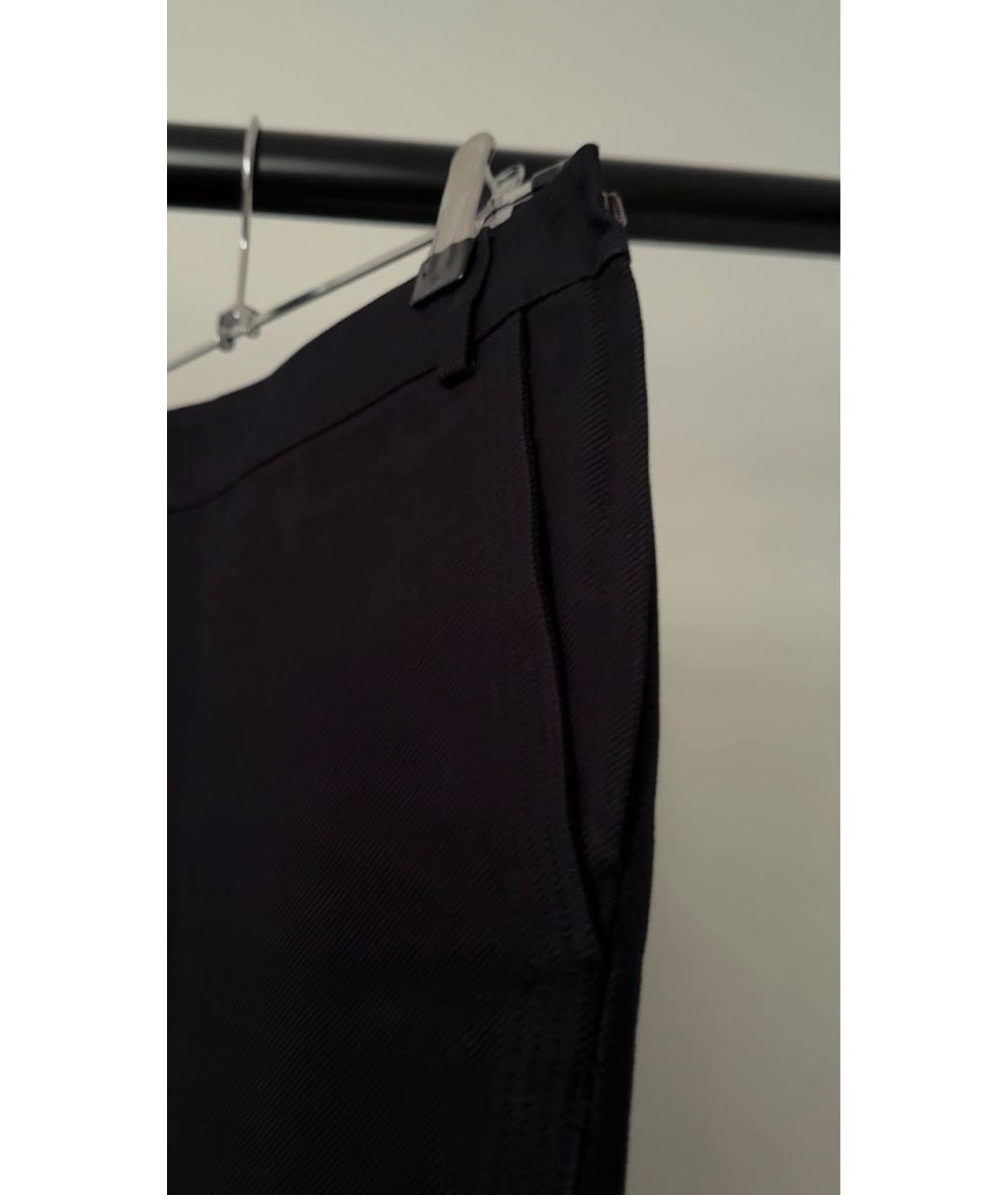 SAINT LAURENT Темно-синяя хлопковая юбка мини, фото 4