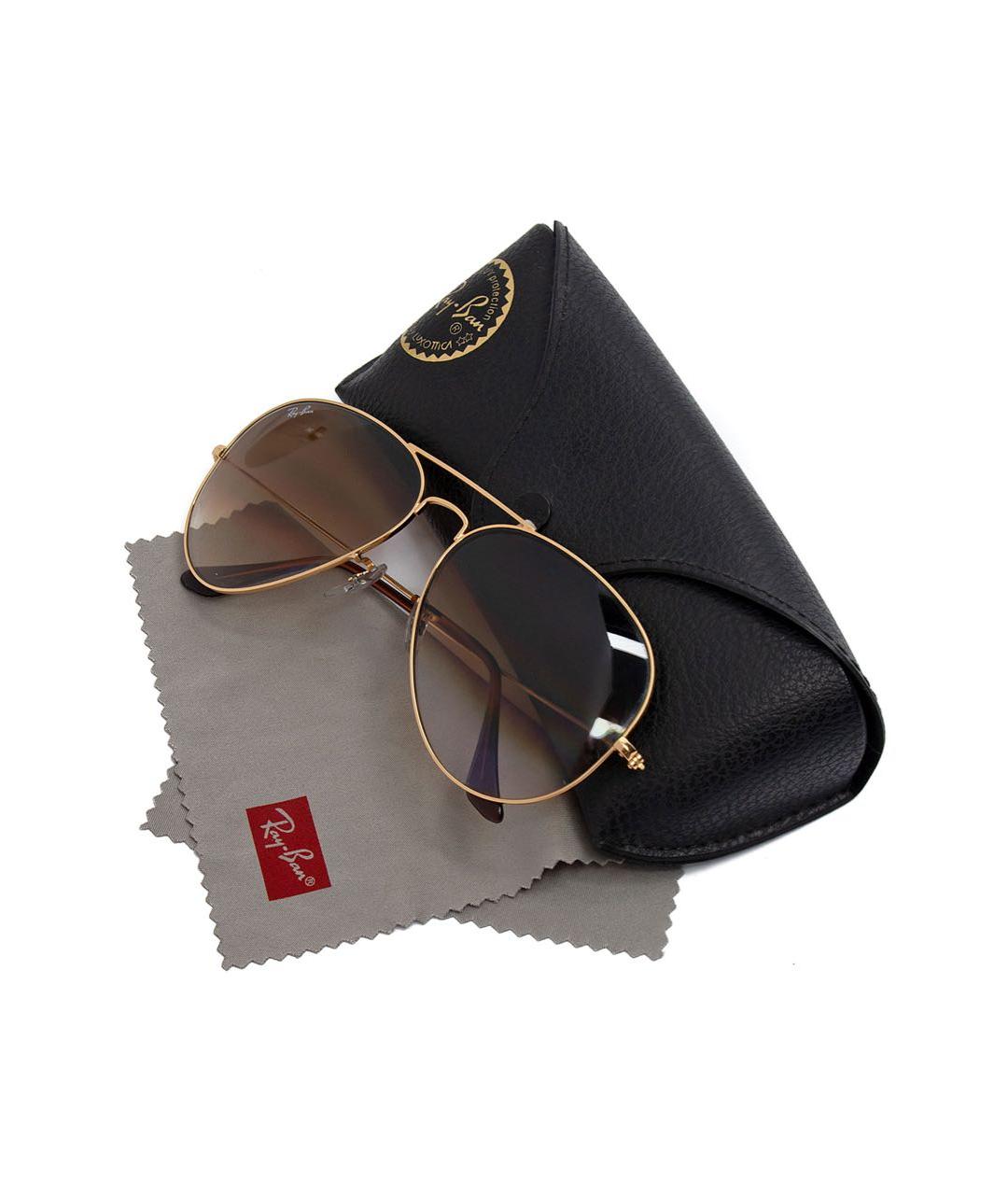 RAY BAN Золотые металлические солнцезащитные очки, фото 4