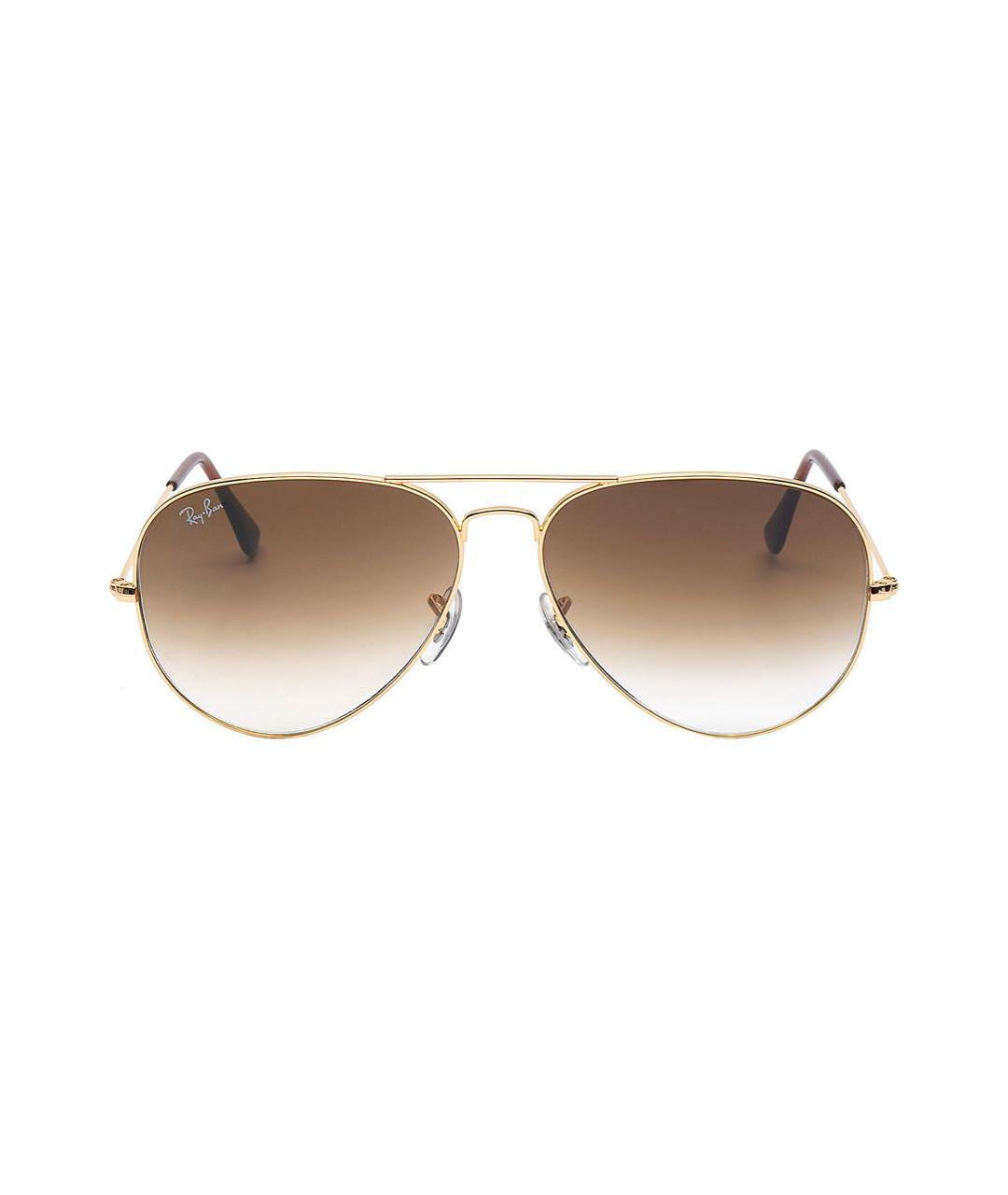 RAY BAN Золотые металлические солнцезащитные очки, фото 1