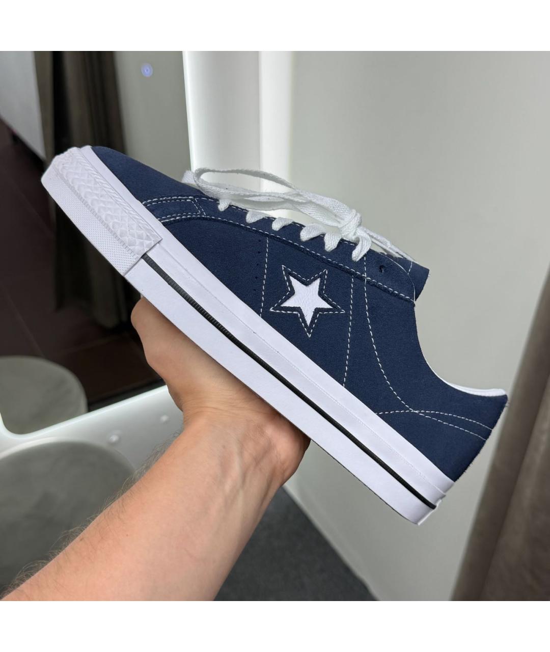 CONVERSE Синие текстильные низкие кроссовки / кеды, фото 2