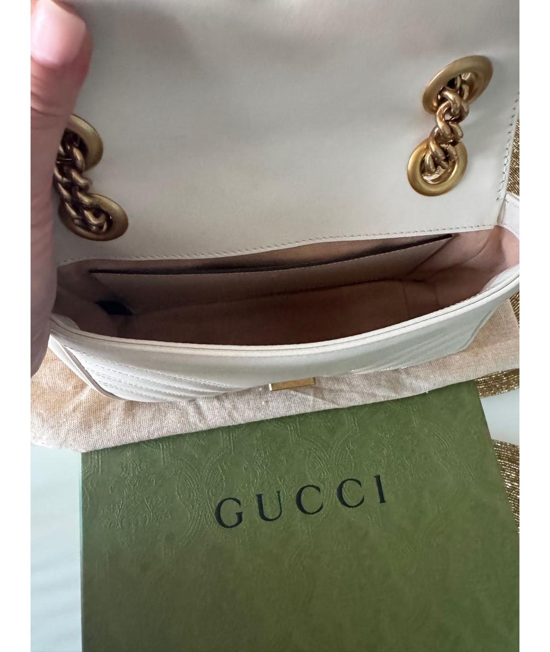 GUCCI Белая кожаная сумка через плечо, фото 4