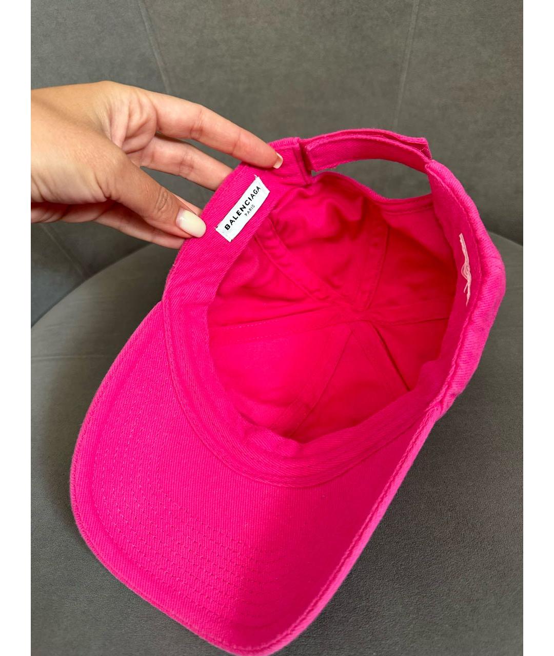 BALENCIAGA Фуксия хлопковая кепка, фото 4