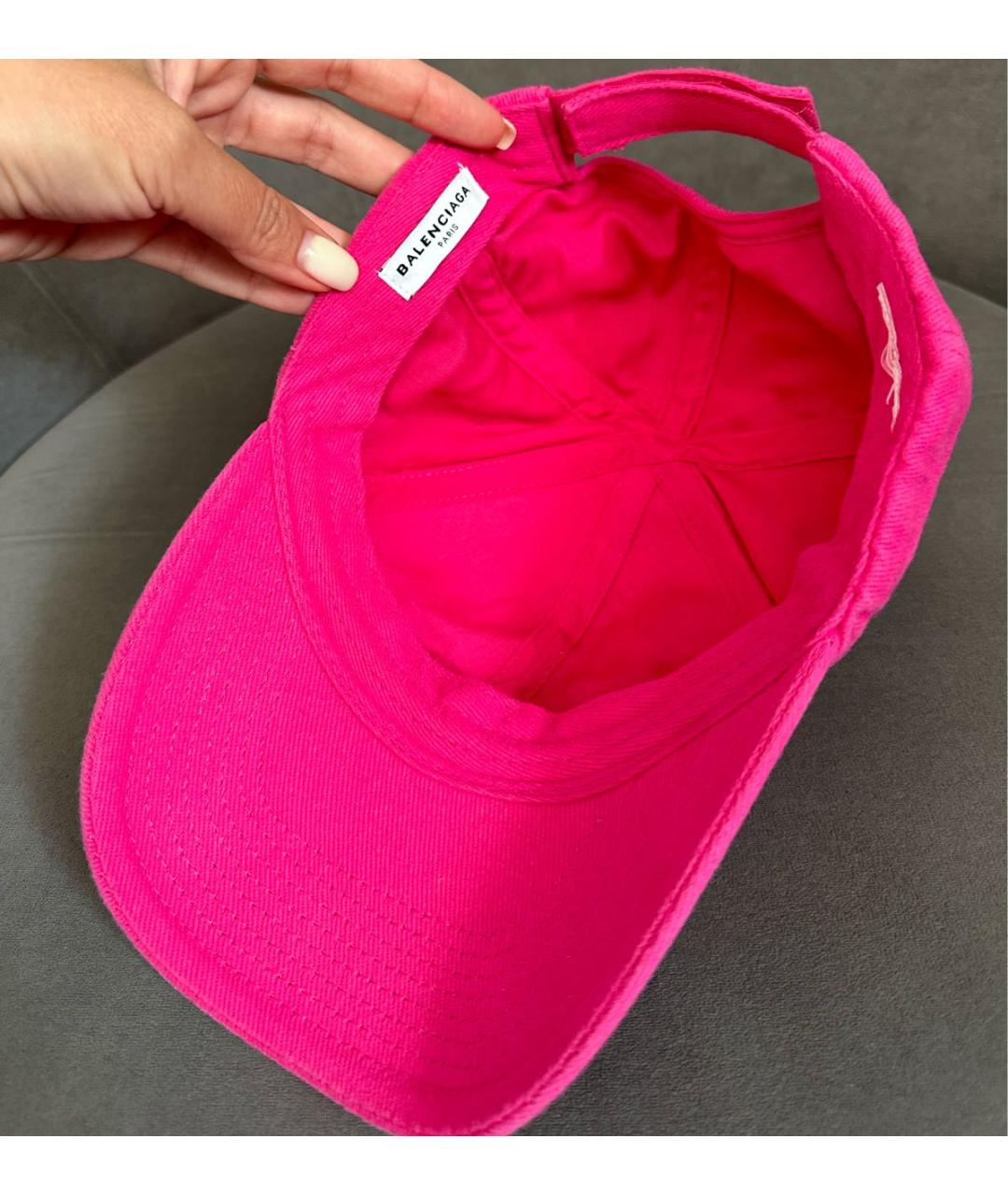 BALENCIAGA Фуксия хлопковая кепка, фото 3