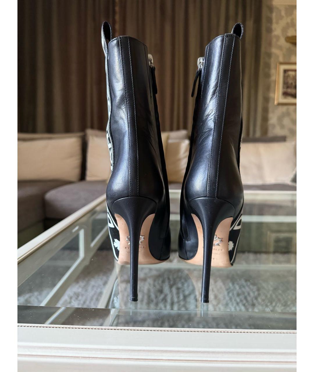 DSQUARED2 Черные кожаные ботильоны, фото 3