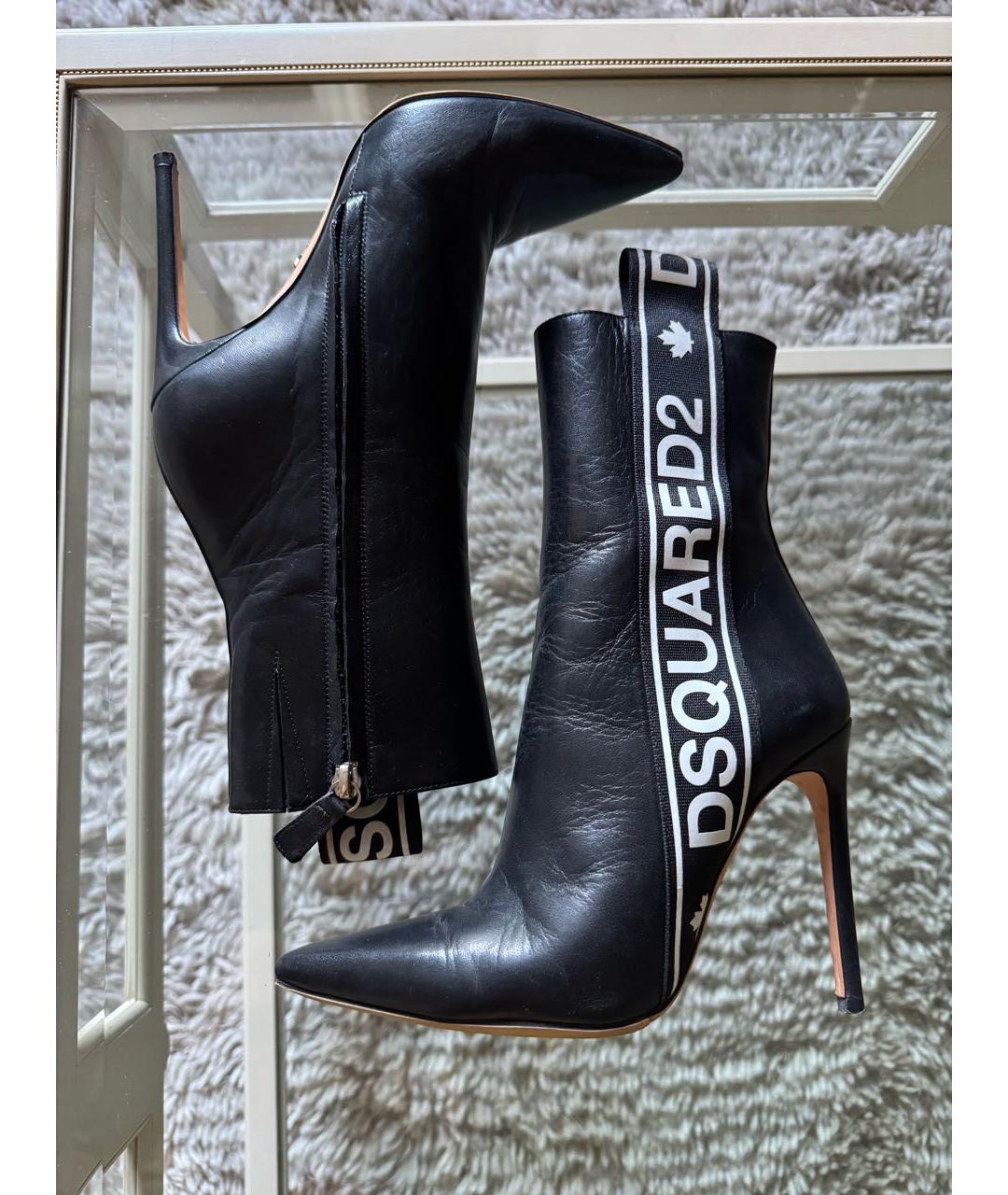 DSQUARED2 Черные кожаные ботильоны, фото 6