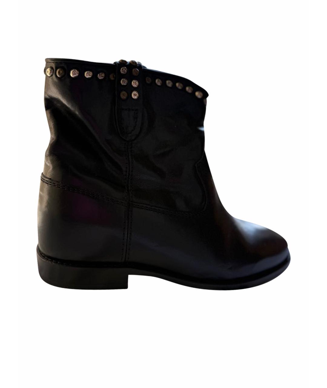 ISABEL MARANT Черные кожаные сапоги, фото 1
