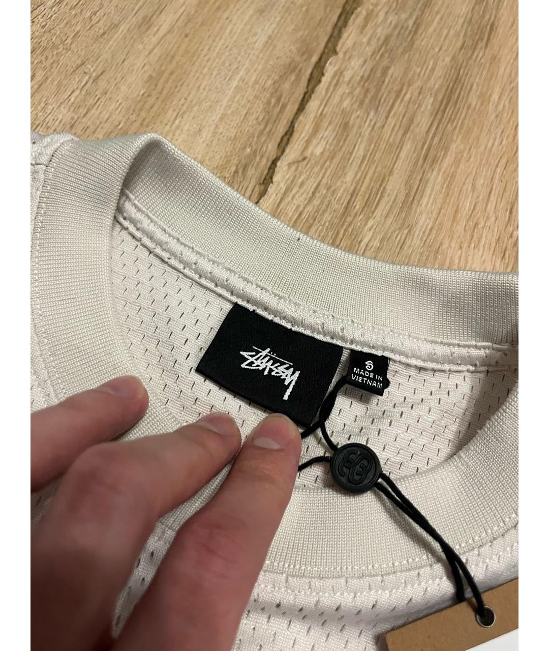 STUSSY Бежевая хлопковая футболка, фото 3