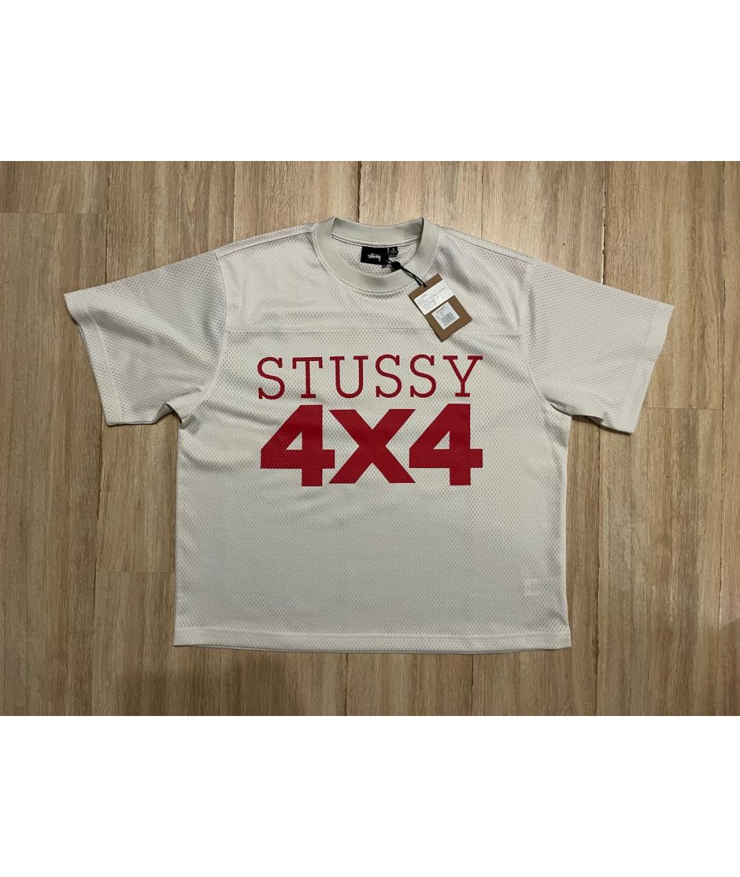 STUSSY Бежевая хлопковая футболка, фото 6