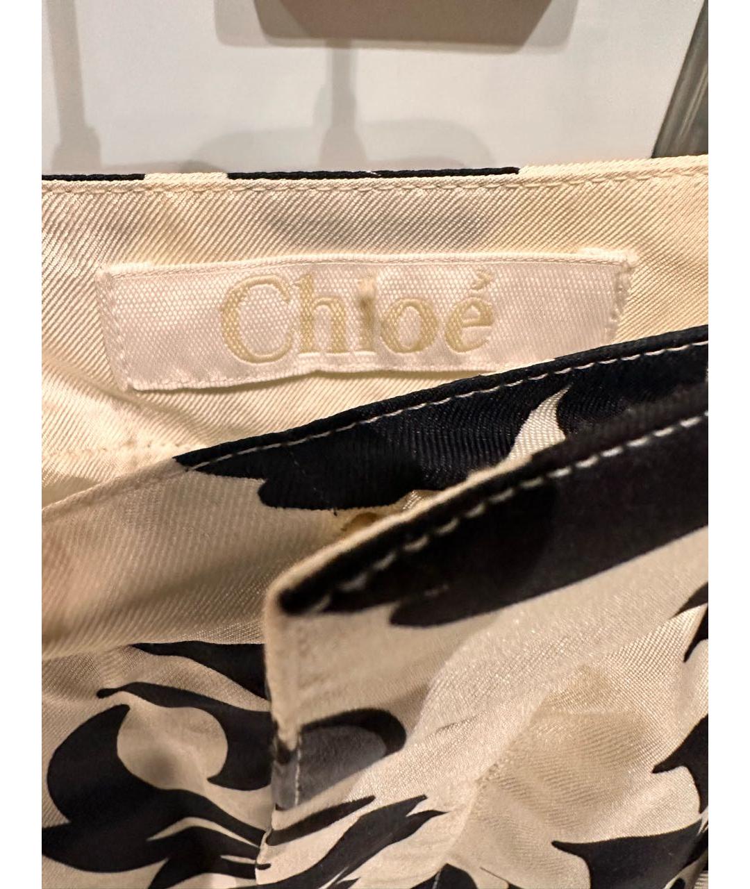 CHLOE Бежевые шелковые брюки широкие, фото 2