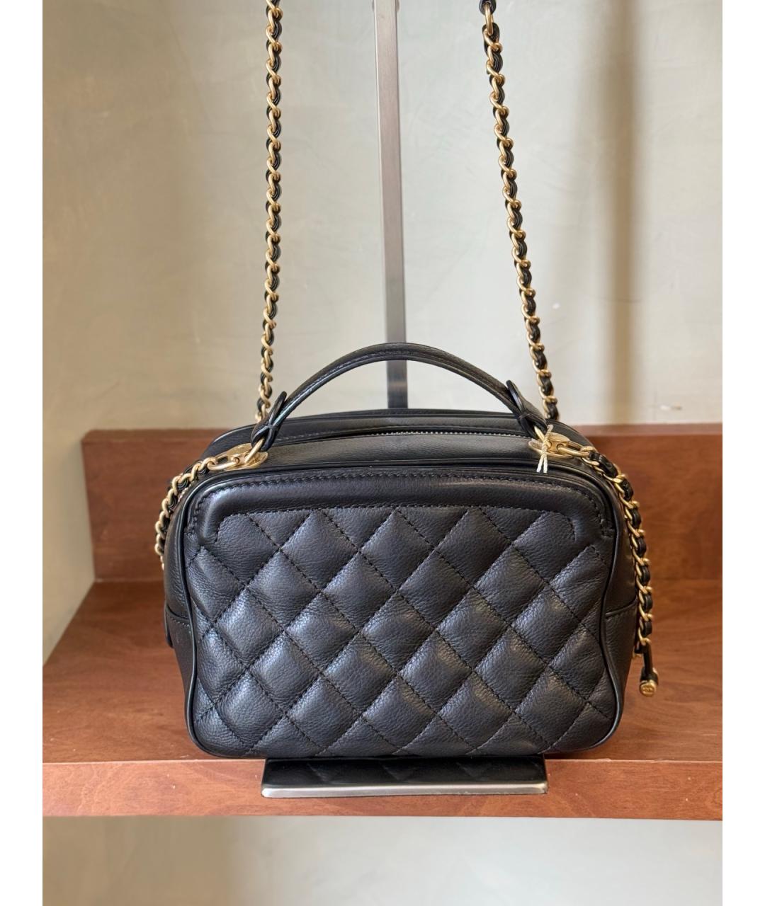 CHANEL Черная кожаная сумка через плечо, фото 6
