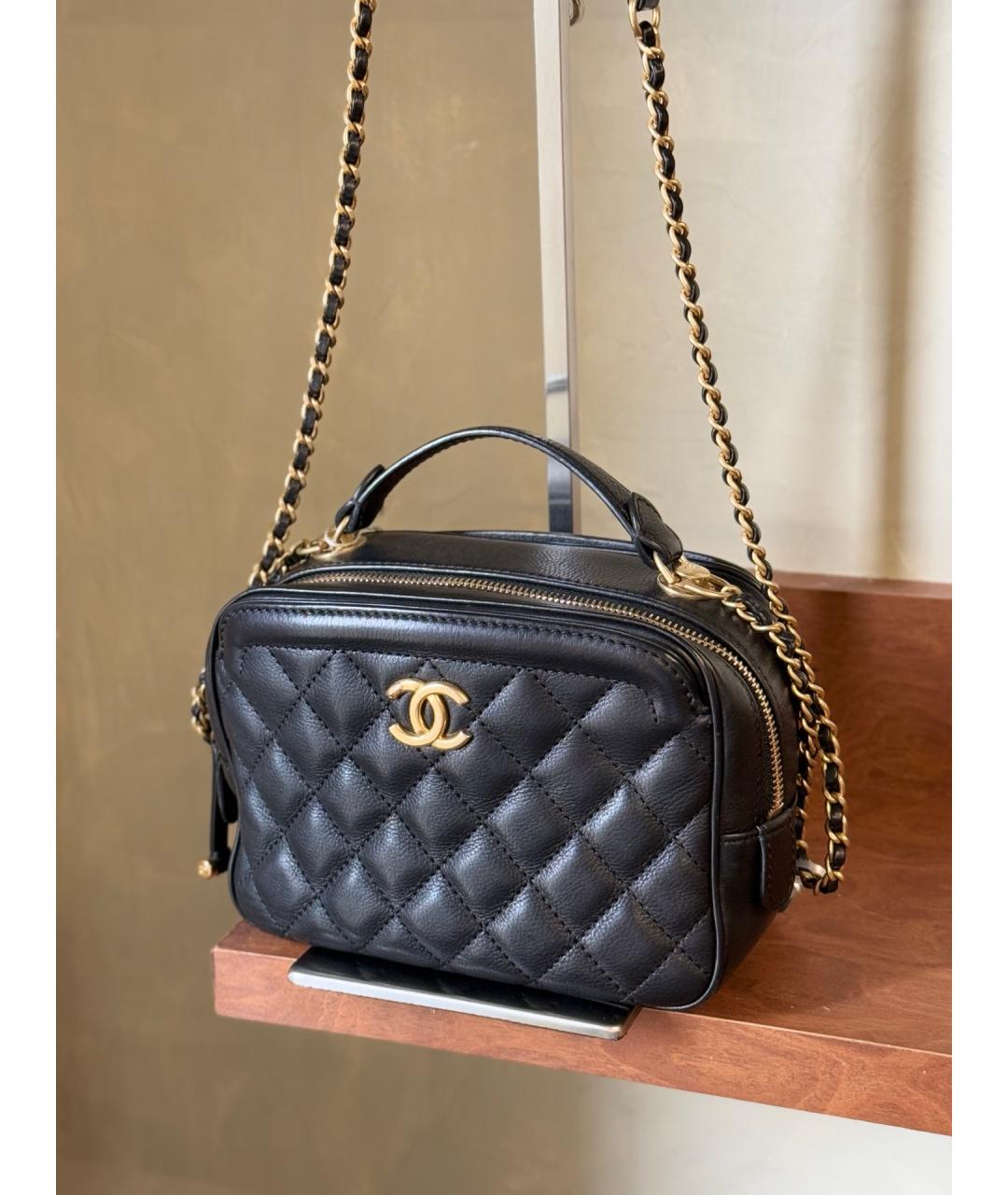 CHANEL Черная кожаная сумка через плечо, фото 3