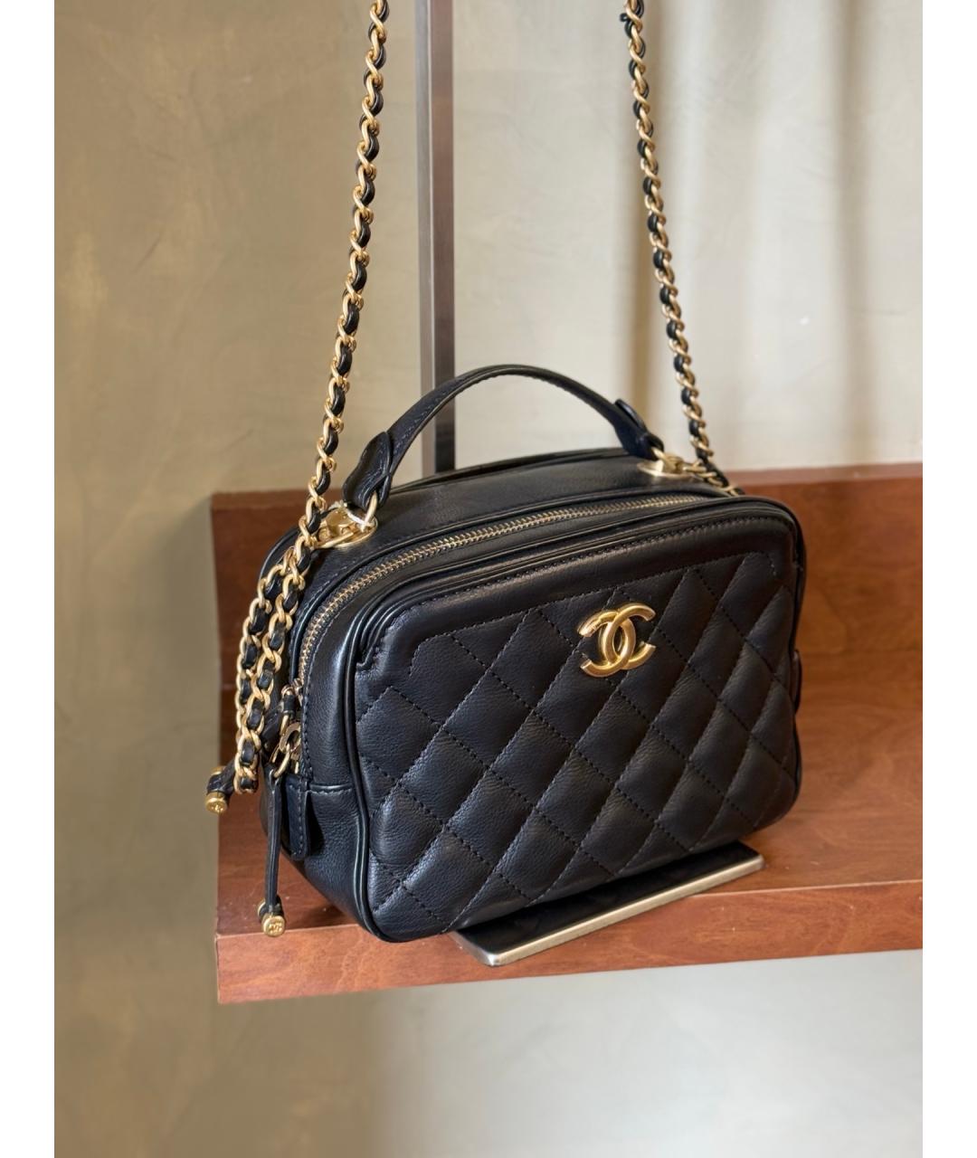 CHANEL Черная кожаная сумка через плечо, фото 4