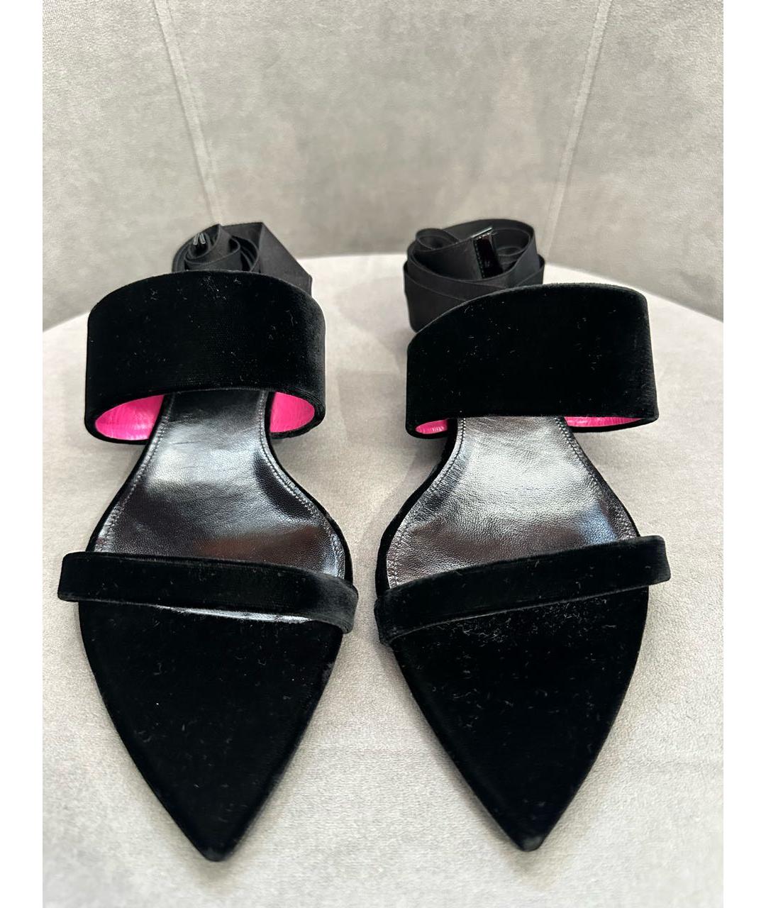 SAINT LAURENT Черные замшевые босоножки, фото 2