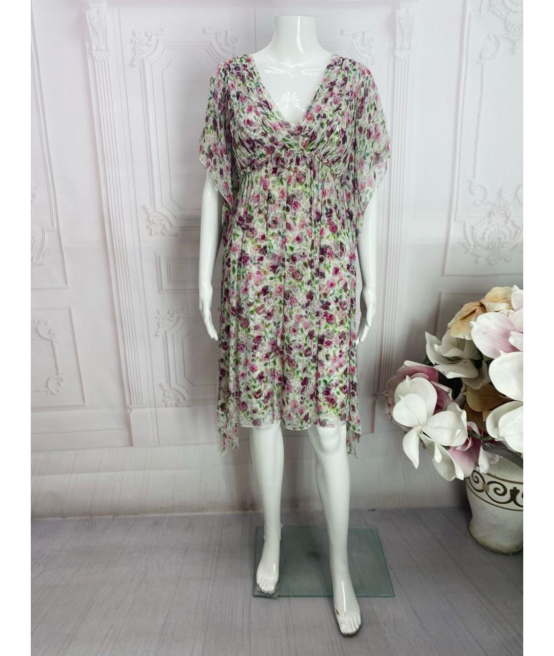DOLCE&GABBANA Мульти шелковое повседневное платье, фото 8