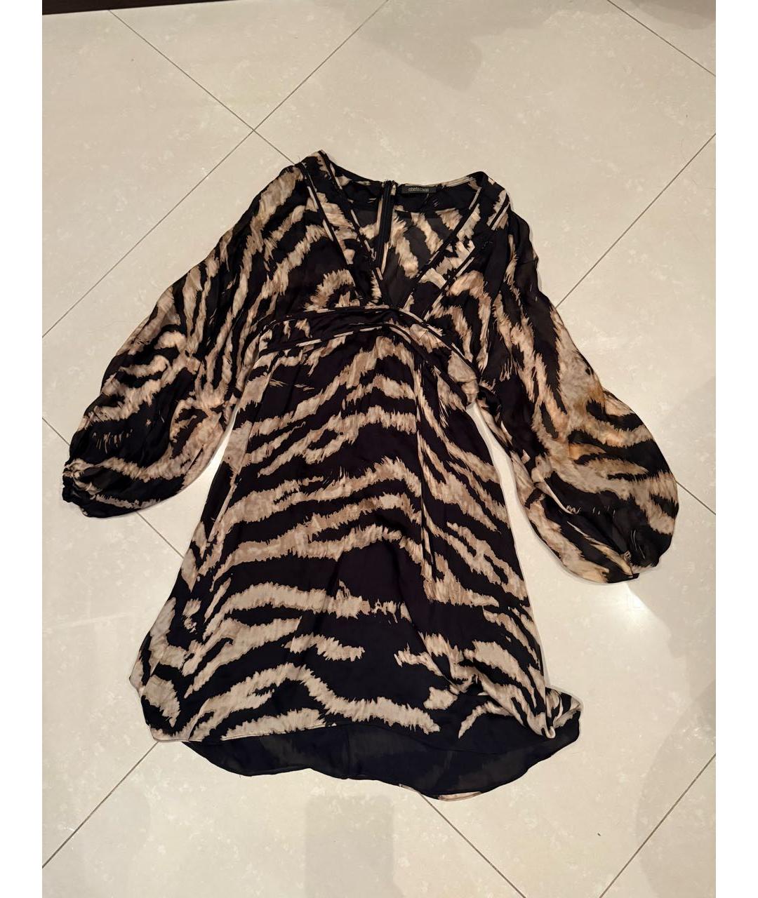 ROBERTO CAVALLI Мульти шелковое платье, фото 7