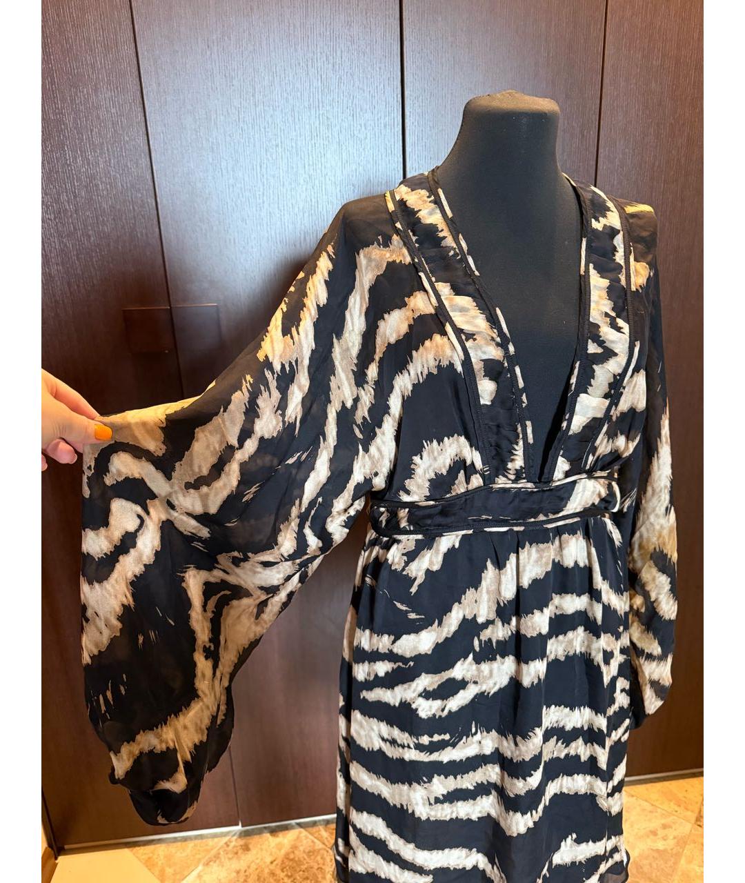 ROBERTO CAVALLI Мульти шелковое платье, фото 5
