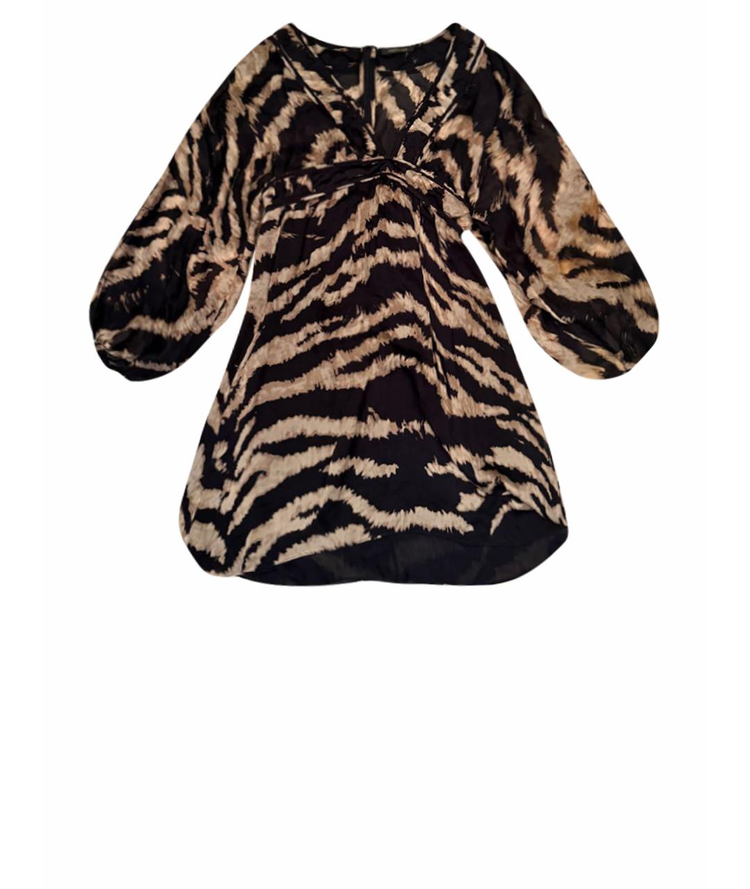 ROBERTO CAVALLI Мульти шелковое платье, фото 1