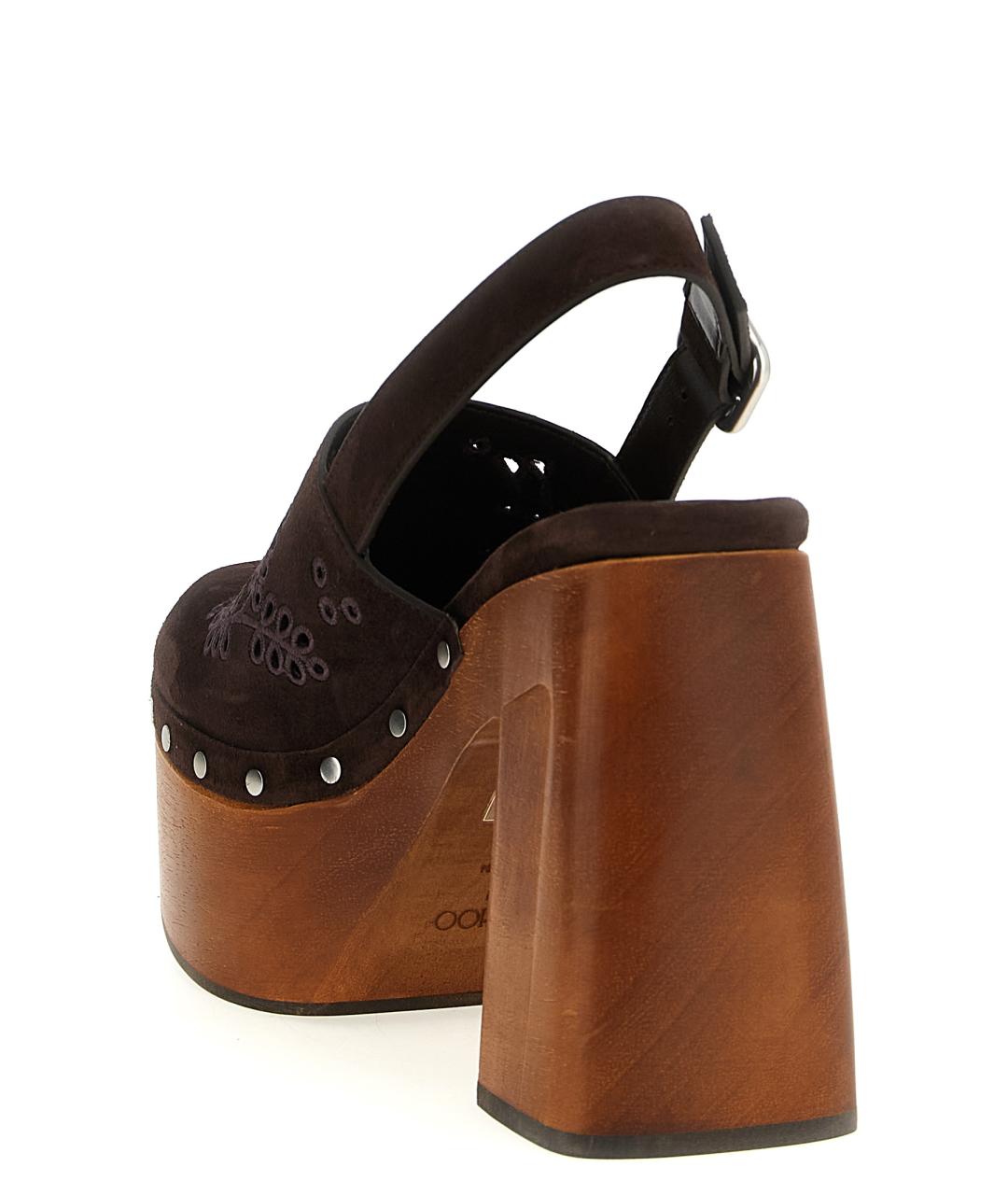 JIMMY CHOO Коричневые замшевые туфли, фото 3