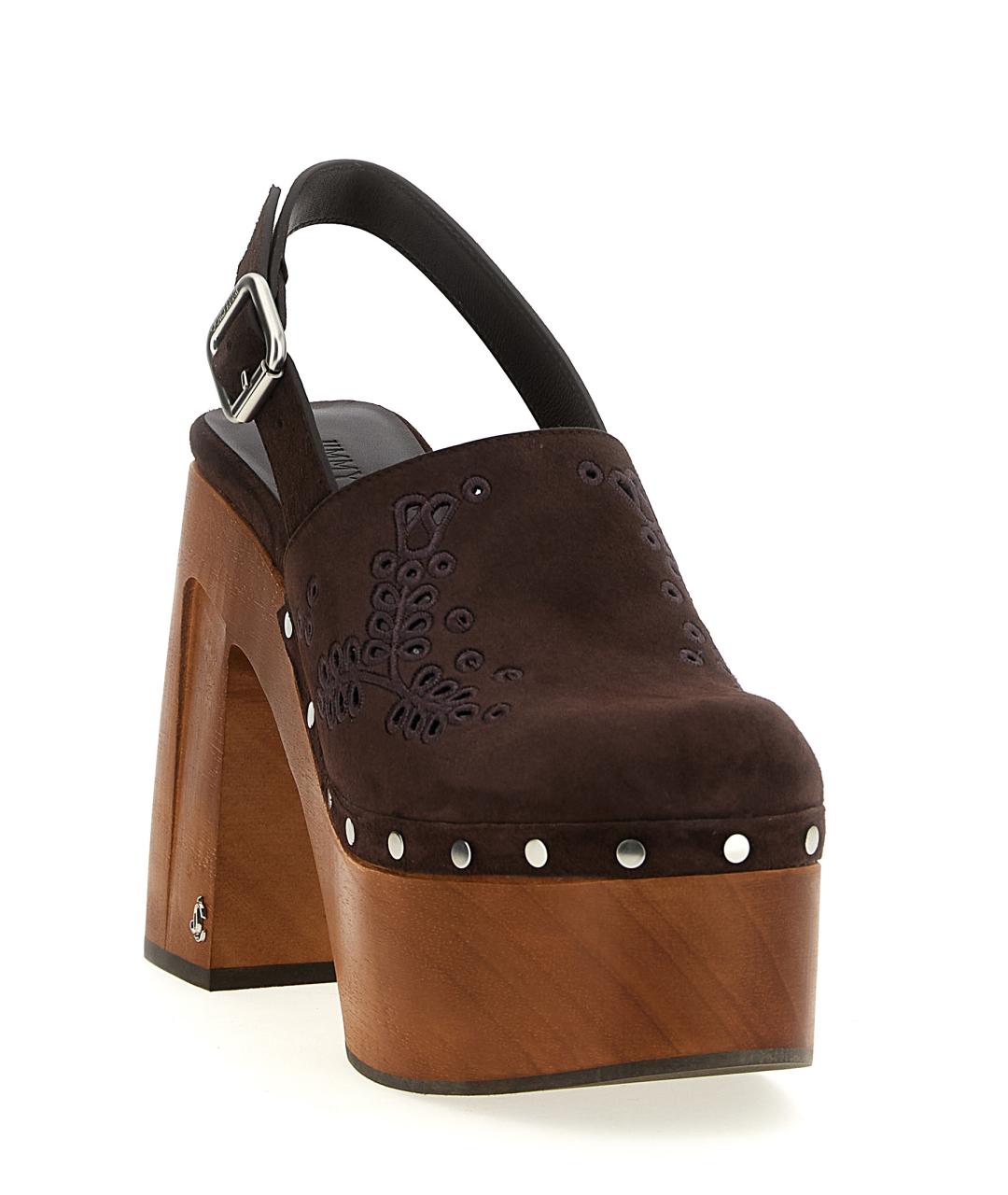 JIMMY CHOO Коричневые замшевые туфли, фото 2