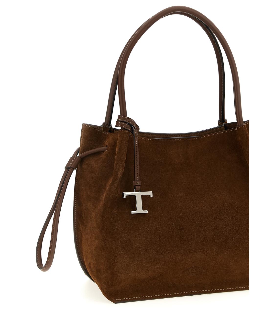 TOD'S Коричневая замшевая сумка тоут, фото 3