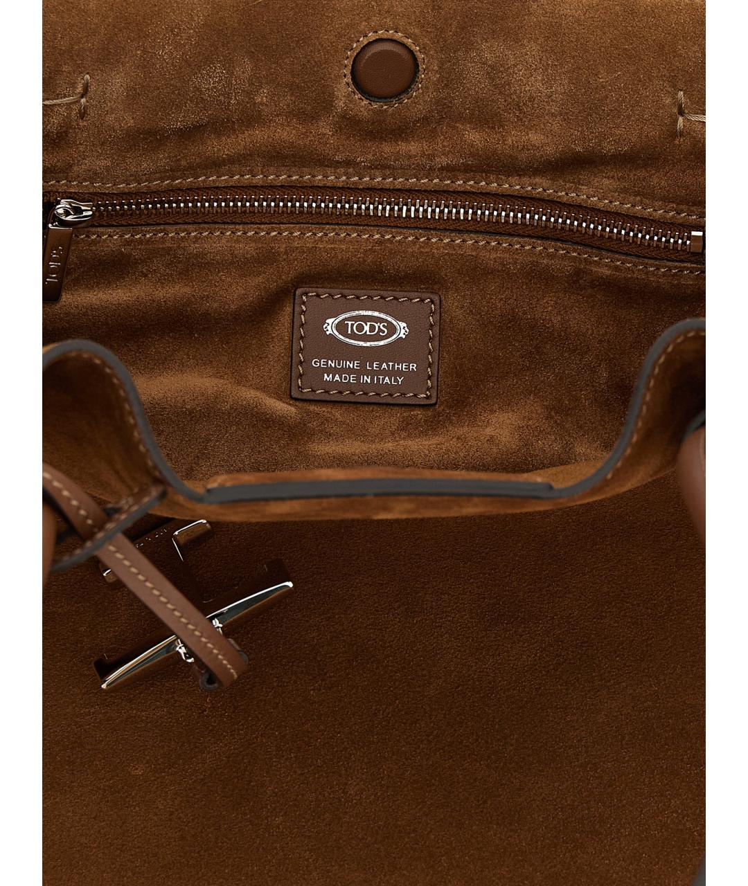 TOD'S Коричневая замшевая сумка тоут, фото 4