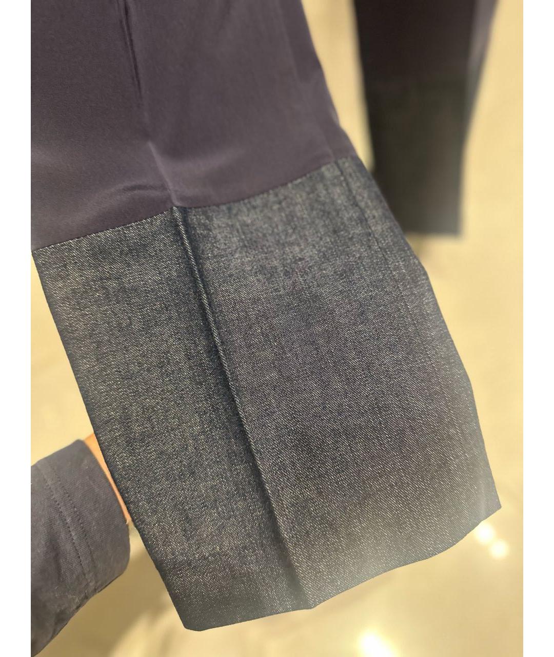 BRUNELLO CUCINELLI Темно-синие шелковые брюки узкие, фото 6