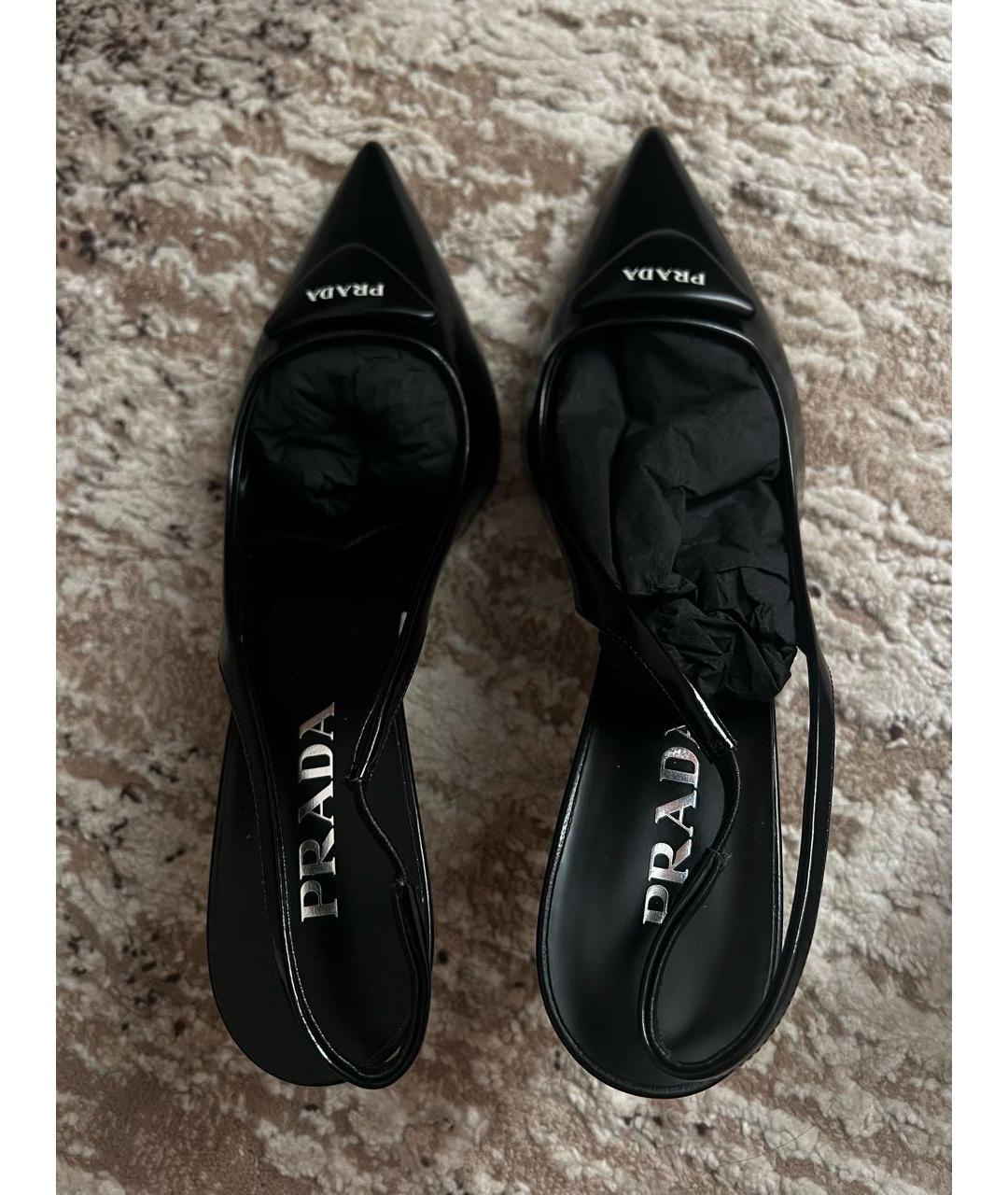 PRADA Черные кожаные туфли, фото 3