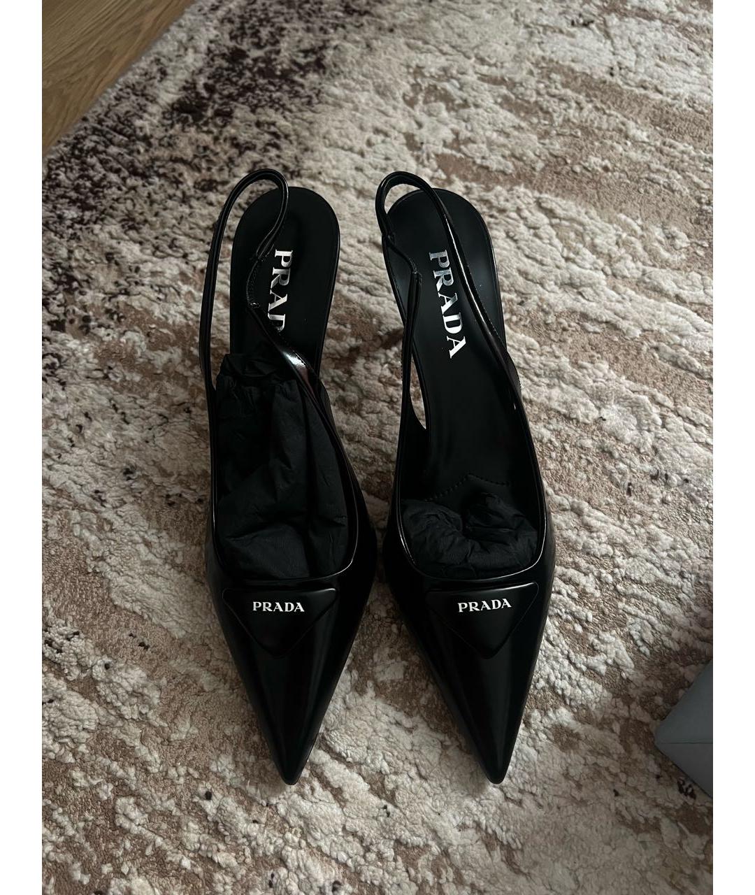 PRADA Черные кожаные туфли, фото 2