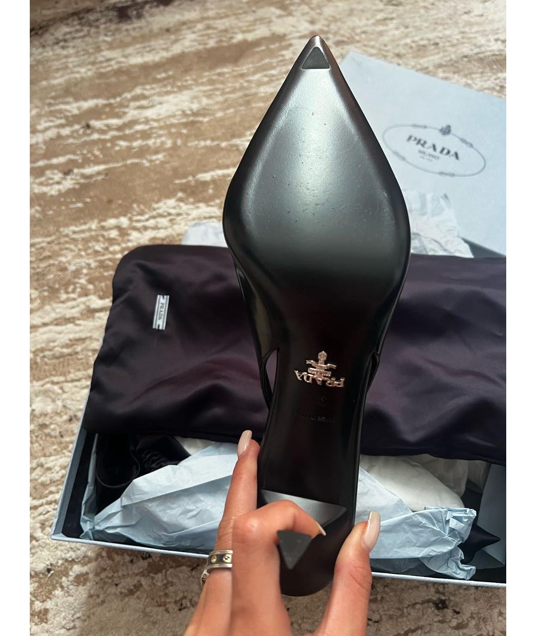 PRADA Черные кожаные туфли, фото 8