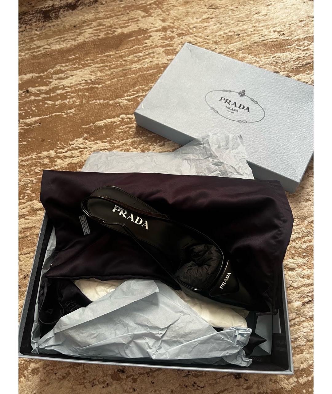 PRADA Черные кожаные туфли, фото 6