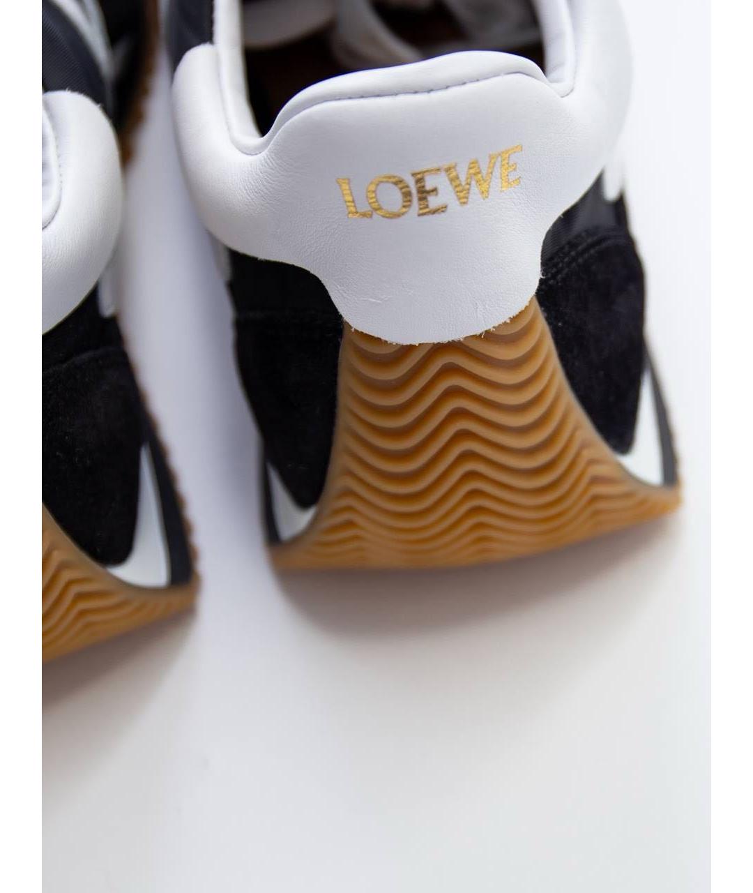 LOEWE Черные замшевые кеды, фото 6
