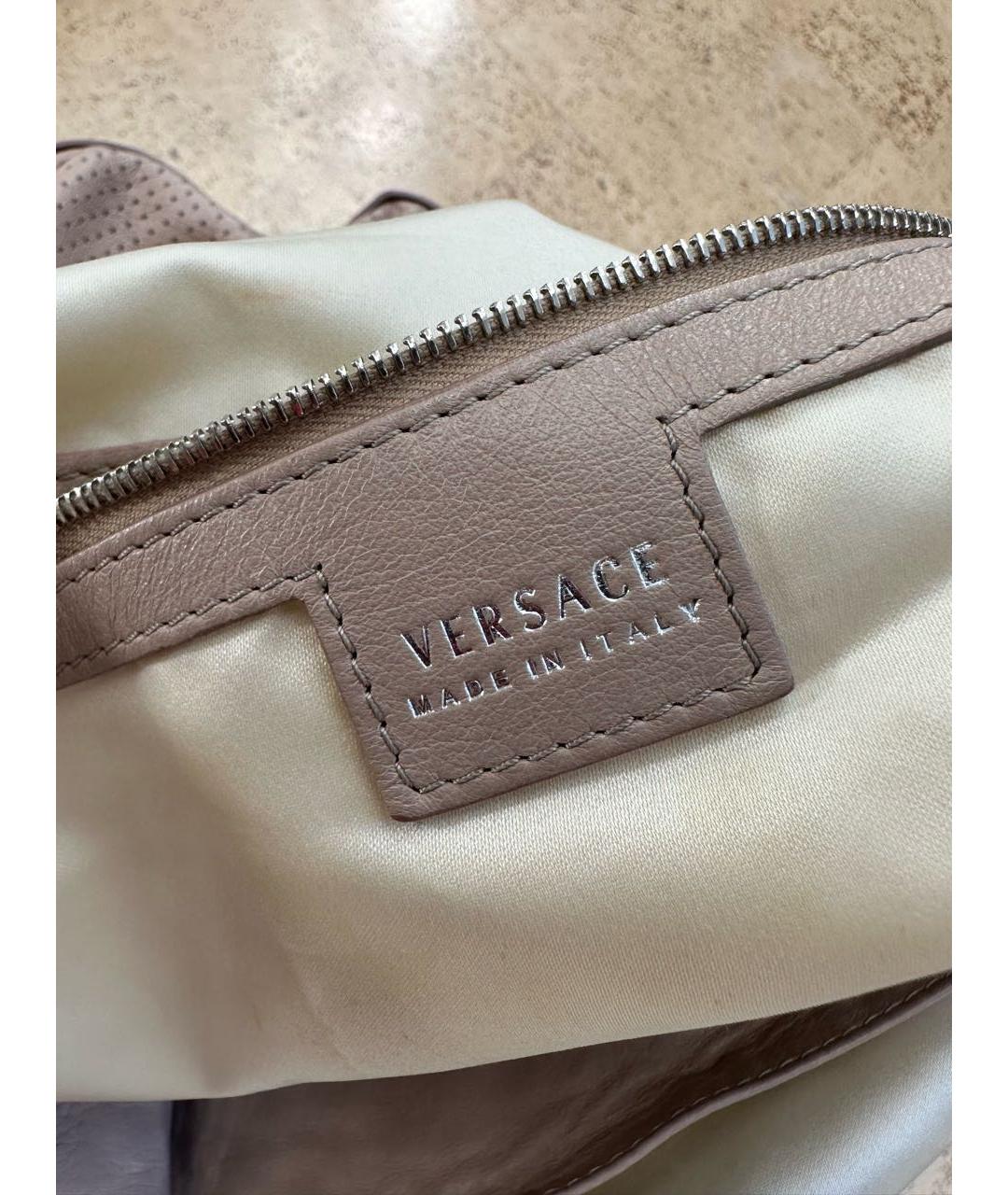 VERSACE Бежевая кожаная сумка через плечо, фото 8