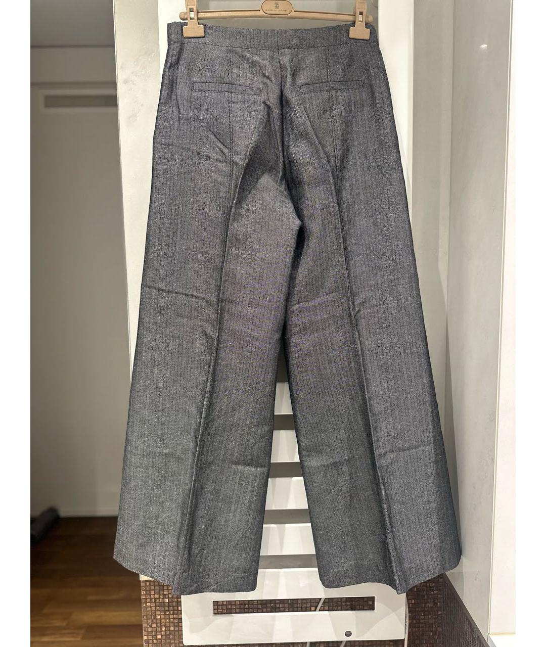 BRUNELLO CUCINELLI Серые шерстяные брюки широкие, фото 2