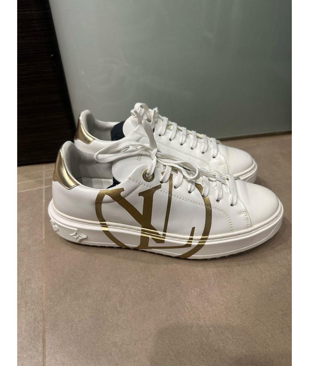 LOUIS VUITTON Белые кожаные кроссовки, фото 3