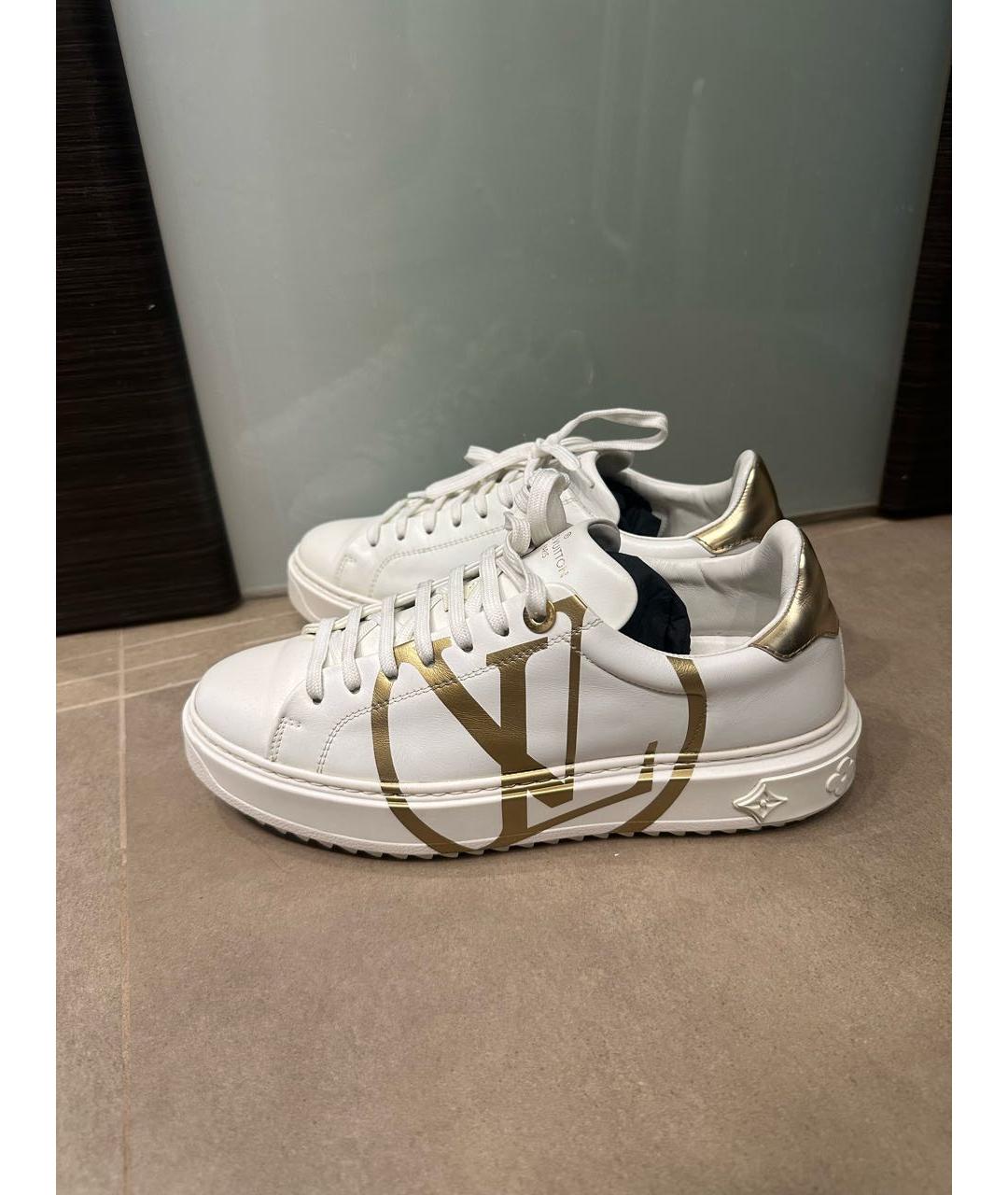 LOUIS VUITTON Белые кожаные кроссовки, фото 7